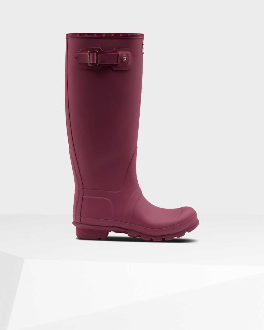 Womens Hunter Original Tall Wide Leg Rain Boots Claret/Red | OFVELS-149